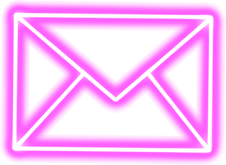 Pink neon message envelope icon
