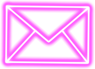 Pink neon message envelope icon